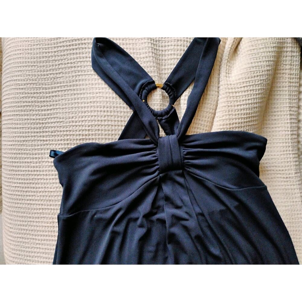 Size 0 Navy Blue Ann Taylor 'Loft' Halter Maxi Dress. Formal. Prom. Shower.
